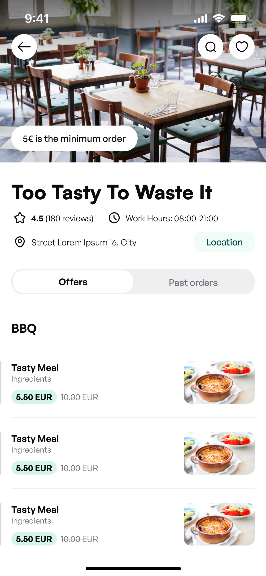 Tasty mobilna aplikacija - detalji lokacije