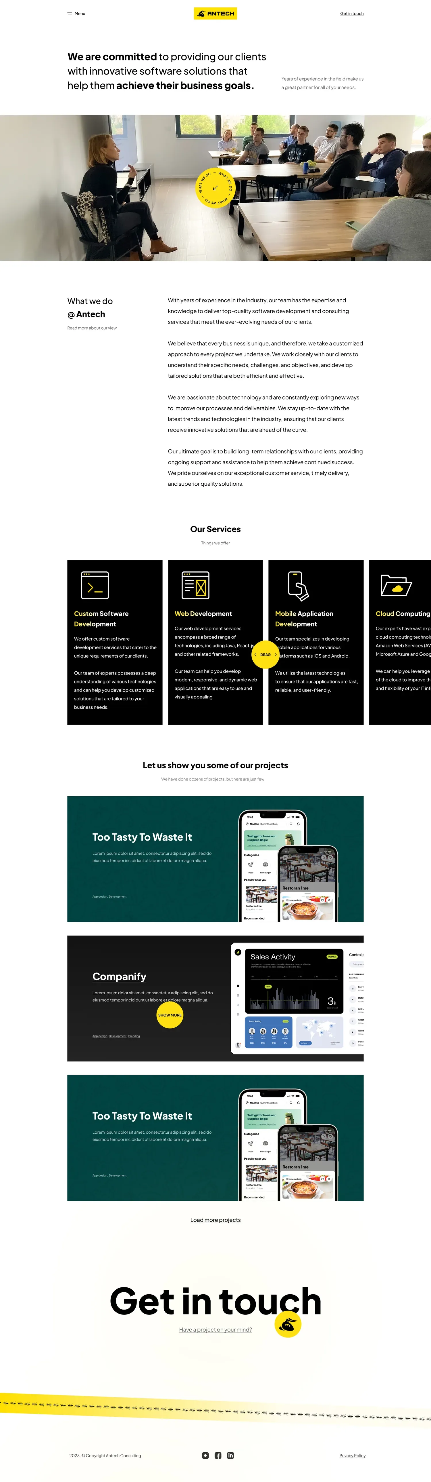 UX/UI dizajn Antech stranice usluga